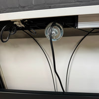 HomeFit Schreibtisch im Schrank, elektrisch höhenverstellbar, Weiß